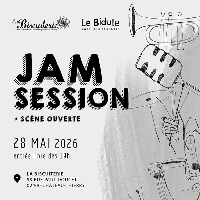 Affiche JAM SESSION à La Biscuiterie