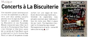 Coupure de presse — Autant en emporte la Marne, Septembre 2014 : La Punkaravane, La Jambe de Frida, programmation, rock