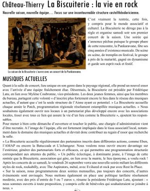 Coupure de presse — Le Pays Briard, Septembre 2014 : La Punkaravane, Frédérique Latu, programmation, rock