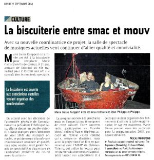Coupure de presse — L'Union, Septembre 2014 : Marie-Liesse Kneppert, programmation, politique culturelle