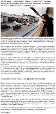 Coupure de presse — L'Union, Décembre 2014 : Jacques Krabal, U1, patrimoine, politique culturelle