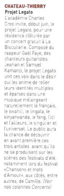 Coupure de presse — Autant en emporte la Marne, Juin 2015 : Gaël Faye, Legato, résidence, partenariat