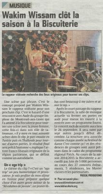 Coupure de presse — L'Union, Juillet 2015 : Wakim Wissam, rap, programmation