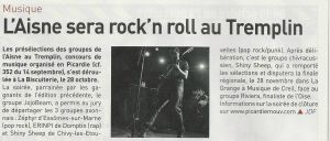 Coupure de presse — Autant en emporte la Marne, Novembre 2015 : Shiny Sheep, Picardie Mouv, tremplin, rock