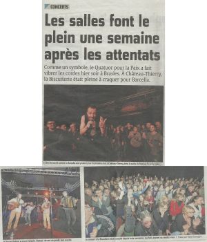 Coupure de presse — L'Union, Novembre 2015 : Barcella, La Troupe Badour, concert, festival