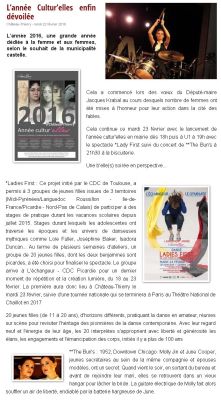 Coupure de presse — Vu du Château, Février 2016 : The Buns, Ladies First, femmes et musique, concert