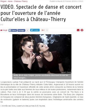 Coupure de presse — L'Union, Février 2016 : The Buns, Ladies First, femmes et musique, concert