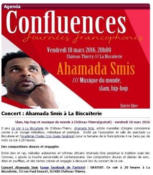 Coupure de presse — TMA Vision, Mars 2016 : Ahamada Smis, Académie Charles-Cros, musiques du monde, concert