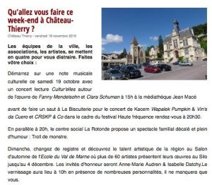 Coupure de presse — Vu du Château, Novembre 2016 : Kacem Wapalek, Haute Fréquence, rap, concert