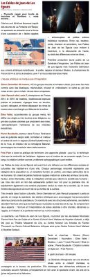 Coupure de presse — Vu du Château, Décembre 2016 : Les Fables de Jean de les Égouts, Mwano, jeune public, rap