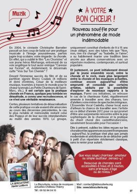 Coupure de presse — Hé Mag', Janvier 2017 : Katel, Ensemble Vocal Castella, chant choral, chronique