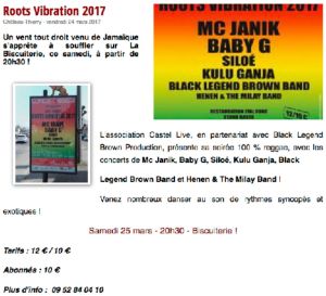 Coupure de presse — Vu du Château, Mars 2017 : Mc Janik, Roots Vibration, reggae, concert