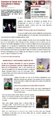 Coupure de presse — Vu du Château, Mars 2017 : Toma Sidibé, Tambour & Mot-Totem, politique culturelle, U1