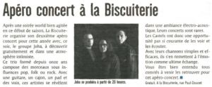 Coupure de presse — L'Union, Avril 2017 : Joha, apéro-concert, chanson