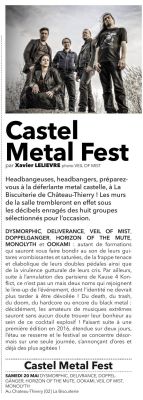Coupure de presse — Illico!, Mai 2017 : Castel Metal Fest, Veil of Mist, festival, métal