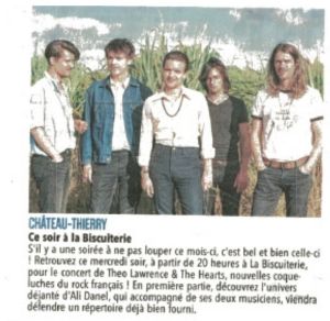 Coupure de presse — L'Union, Mai 2017 : Theo Lawrence & The Hearts, Ali Danel, concert, rock