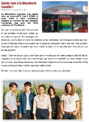 Coupure de presse — Vu du Château, Mai 2017 : Theo Lawrence & The Hearts, Ali Danel, concert, rock