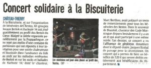 Coupure de presse — L'Union, Mai 2017 : Berlok, Karbone 14, solidarité, concert