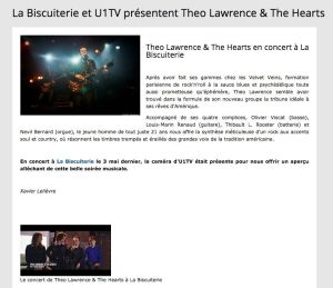 Coupure de presse — Vivre à Château-Thierry, Mai 2017 : Theo Lawrence & The Hearts, concert, rock, partenariat