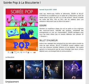Coupure de presse — Vivre à Château-Thierry, Mai 2017 : Edgär, Billet d'Humeur, concert, pop