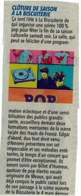 Coupure de presse — L'Union, Juin 2017 : Edgär, Billet d'Humeur, concert, pop