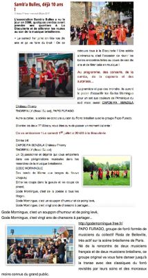 Coupure de presse — Vu du Château, Juin 2017 : Samb'a Bulles, Gode Morningue, musiques du monde, concert