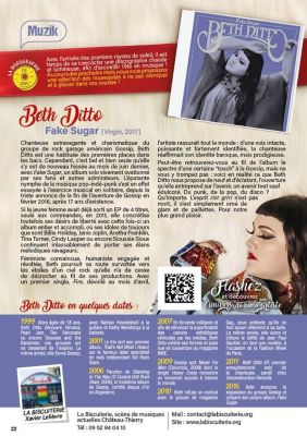 Coupure de presse — Hé Mag', Août 2017 : Beth Ditto, chronique disques, rock