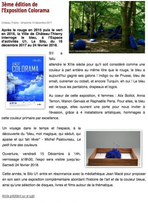 Coupure de presse — Vu du Château, Décembre 2017 : Colorama, exposition, U1