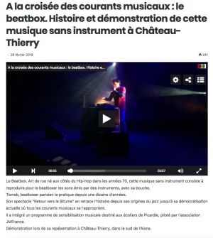 Coupure de presse — Matélé, Février 2018 : Tioneb, jeune public, éducation artistique