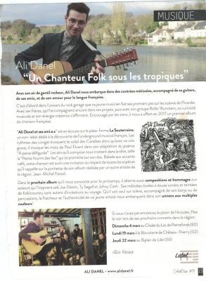 Coupure de presse — L'Ardoise, Mars 2018 : Ali Danel, portrait, chanson