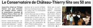 Coupure de presse — Autant en emporte la Marne, Mai 2018 : Conservatoire de Château-Thierry, concert, éducation artistique
