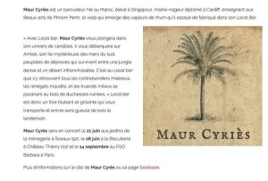 Coupure de presse — Soul Kitchen, Juin 2018 : Maur Cyriès, apéro-concert, chanson