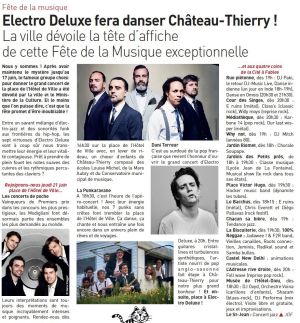 Coupure de presse — Autant en emporte la Marne, Juin 2018 : Electro Deluxe, Dani Terreur, fête de la musique