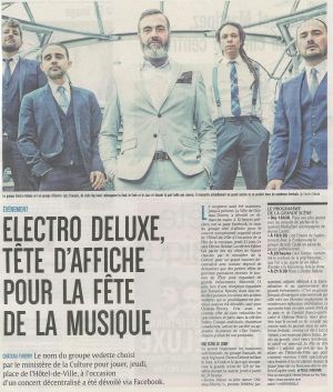 Coupure de presse — L'Union, Juin 2018 : Electro Deluxe, Dani Terreur, fête de la musique, politique culturelle