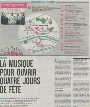 Coupure de presse — L'Union, Juin 2018 : Electro Deluxe, Françoise Nyssen, fête de la musique