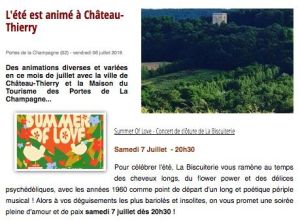 Coupure de presse — Vu du Château, Juillet 2018 : Summer of Love, concert, programmation