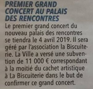 Coupure de presse — L'Union, Juillet 2018 : Palais des Rencontres, politique culturelle, partenariat