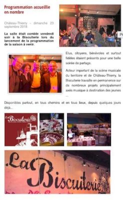 Coupure de presse — Vu du Château, Septembre 2018 : programmation, scène locale