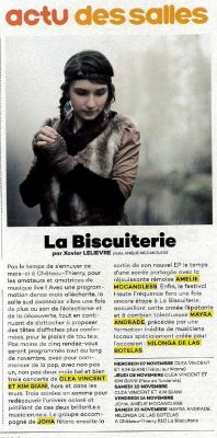 Coupure de presse — Illico!, Novembre 2018 : Amélie McCandless, Mayra Andrade, programmation, hors les murs