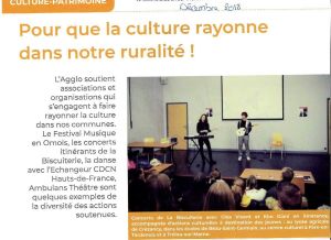 Coupure de presse — Journal de la CARCT, Décembre 2018 : Cléa Vincent, Kim Giani, hors les murs, action culturelle