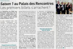 Coupure de presse — Autant en emporte la Marne, Février 2019 : Grand Corps Malade, Fills Monkey, Palais des Rencontres, programmation