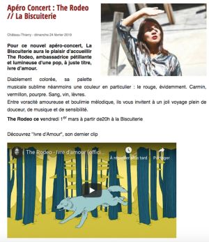 Coupure de presse — Vu du Château, Février 2019 : The Rodeo, apéro-concert