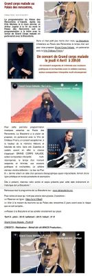 Coupure de presse — Vu du Château, Mars 2019 : Grand Corps Malade, Palais des Rencontres, concert, partenariat