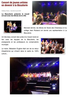 Coupure de presse — Vu du Château, Juin 2019 : collège Jean Rostand, école des Chesneaux, éducation artistique, jeune public