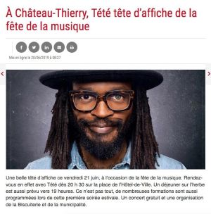 Coupure de presse — L'Union, Juin 2019 : Tété, fête de la musique, concert