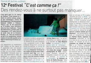 Coupure de presse — Autant en emporte la Marne, Septembre 2019 : C'est comme ça !, L'Échangeur, festival, partenariat