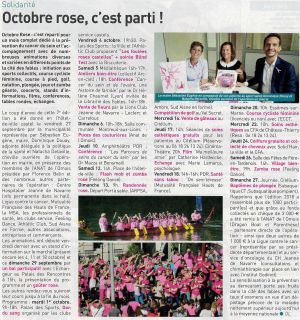 Coupure de presse — Autant en emporte la Marne, Septembre 2019 : Octobre rose, solidarité, blind test