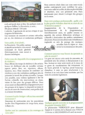 Coupure de presse — La Mine, Janvier 2020 : interview, résidence, programmation