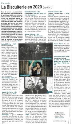 Coupure de presse — Autant en emporte la Marne, Janvier 2020 : Patrick Coutin, Johnny Montreuil, programmation