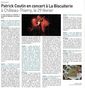 Coupure de presse — Autant en emporte la Marne, Février 2020 : Patrick Coutin, interview, rock